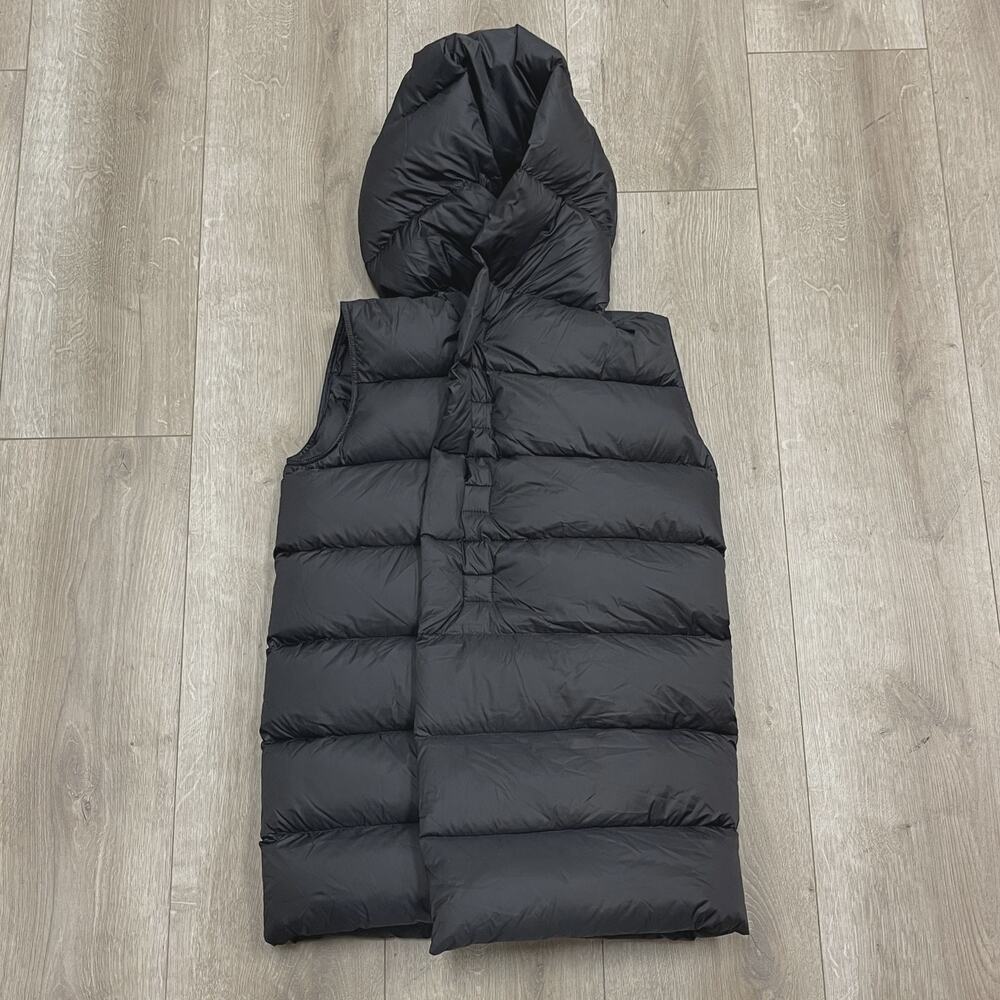 FW22 Rick Owens Kids Hooded Puffer Strobe Jacket Coat Black size 6 SF